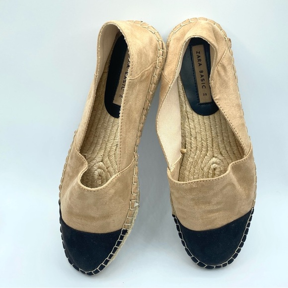ZARA Basic Elegant Two-Tone Espadrilles Tan and Black - New - EU39 - Picture 13 of 14